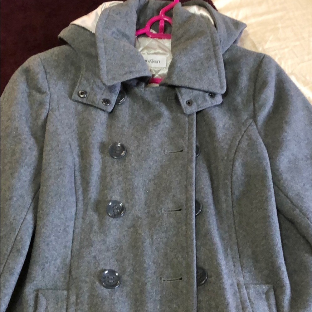 Calvin Klein pea coat with hood